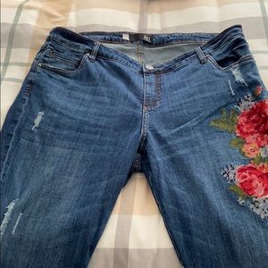 Kut from the Kloth Embroidered distressed jeans
